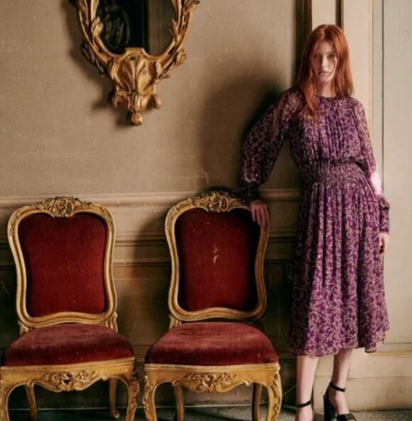 Sezane Dresses & Skirts - NWT Sézane Purple Robe Priscilla Floral Backless Midi Maxi Dress, size 40/L